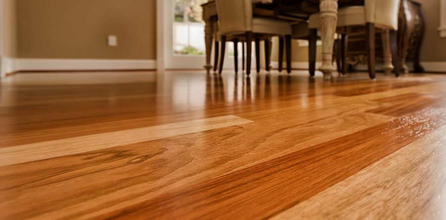 Finished hardwood floor detail